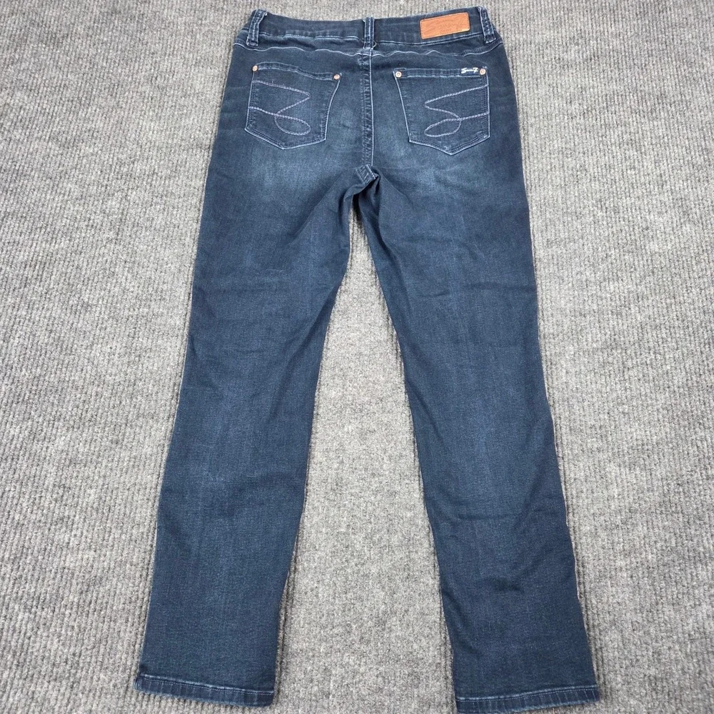 Seven7 Womens Skinny Jeans Clifton Blue Dark Wash Stretch Plus Size 14W SX1164QW